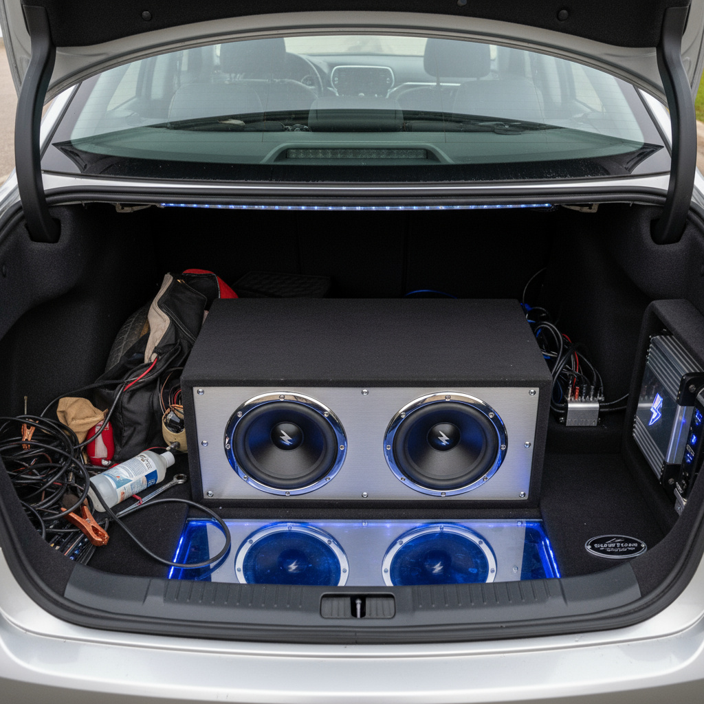 Vorher/Nachher: Subwoofer-Einbau im Kofferraum